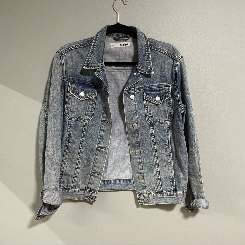 TOPSHOP Moto Jean Jacket US 6